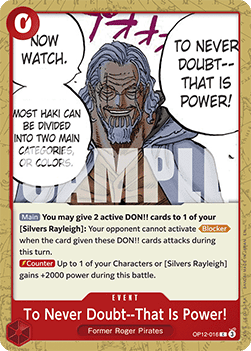 [OP12-016] One Piece Card Game: To Never Doubt--That Is Power! Common Single Card (Legacy of the Master) - English One Piece Card Game single card