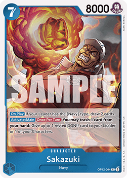 [OP12-044] One Piece Card Game: Sakazuki Rare Single Card (Legacy of the Master) - English One Piece Card Game single card