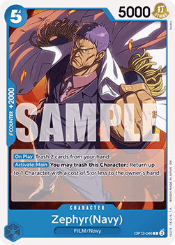 [OP12-046] One Piece Card Game: Zephyr(Navy) Common Single Card (Legacy of the Master) - English One Piece Card Game single card