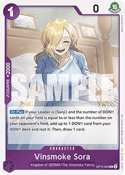 [OP12-062] One Piece Card Game: Vinsmoke Sora Rare Single Card (Legacy of the Master) - English One Piece Card Game single card