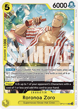 [OP12-113] One Piece Card Game: Roronoa Zoro Uncommon Single Card (Legacy of the Master) - English One Piece Card Game single card