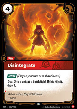 Riftbound Disintegrate OGN-005 single card