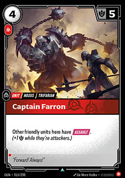 Riftbound Captain Farron OGN-015 single card
