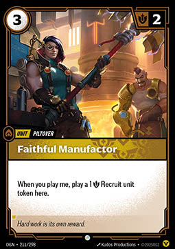 Riftbound Faithful Manufactor OGN-211 single card