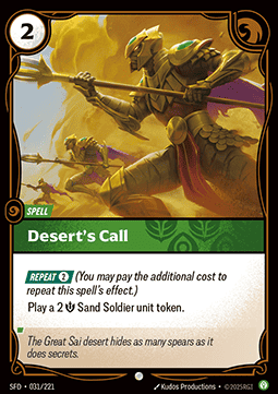 Riftbound Desert's Call SFD-031 single card