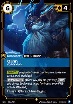 Riftbound Ornn, Forge God SFD-085a single card