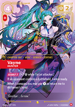 Riftbound Vayne, Hunter SFD-223* single card