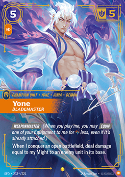 Riftbound Yone, Blademaster SFD-233* single card