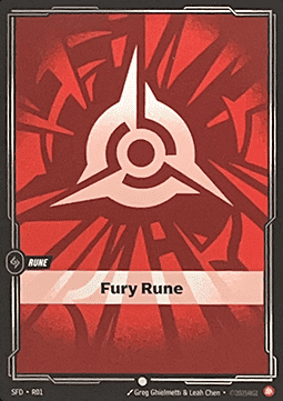 Riftbound Fury Rune SFD-R01 single card