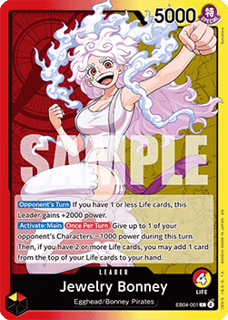 [OP15-EB04-001] One Piece Card Game: Jewelry Bonney Leader Single Card (Adventure on Kami’s Island) - English One Piece Card Game single card
