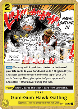 [OP15-EB04-060] One Piece Card Game: Gum-Gum Hawk Gatling Common Single Card (Adventure on Kami’s Island) - English One Piece Card Game single card