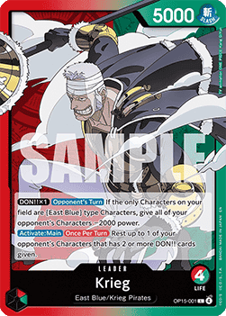 [OP15-001] One Piece Card Game: Krieg Leader Single Card (Adventure on Kami’s Island) - English One Piece Card Game single card