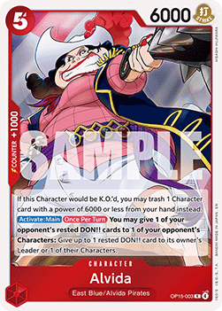 [OP15-003] One Piece Card Game: Alvida Rare Single Card (Adventure on Kami’s Island) - English One Piece Card Game single card