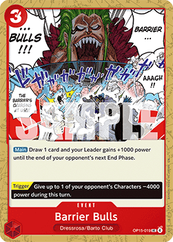 [OP15-019] One Piece Card Game: Barrier Bulls Uncommon Single Card (Adventure on Kami’s Island) - English One Piece Card Game single card
