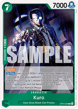 [OP15-025] One Piece Card Game: Kuro Rare Single Card (Adventure on Kami’s Island) - English One Piece Card Game single card