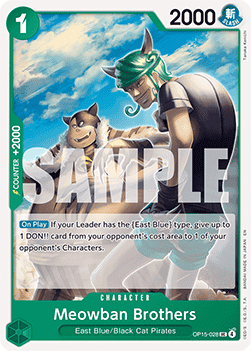 [OP15-028] One Piece Card Game: Meowban Brothers Uncommon Single Card (Adventure on Kami’s Island) - English One Piece Card Game single card