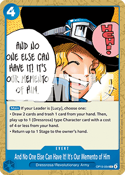 [OP15-054] One Piece Card Game: And No One Else Can Have It! It's Our Memento of Him Common Single Card (Adventure on Kami’s Island) - English One Piece Card Game single card
