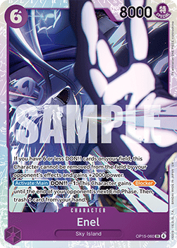 [OP15-060] One Piece Card Game: Enel Super Rare Single Card (Adventure on Kami’s Island) - English One Piece Card Game single card