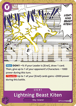 [OP15-076] One Piece Card Game: Lightning Beast Kiten Uncommon Single Card (Adventure on Kami’s Island) - English One Piece Card Game single card