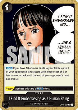 [OP15-097] One Piece Card Game: I Find It Embarrassing as a Human Being Common Single Card (Adventure on Kami’s Island) - English One Piece Card Game single card