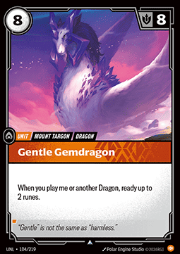 Riftbound Gentle Gemdragon UNL-104 single card