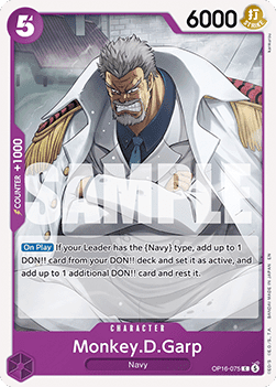 [OP16-075] One Piece Card Game: Monkey.D.Garp Common Single Card (The Time of Battle) - English One Piece Card Game single card