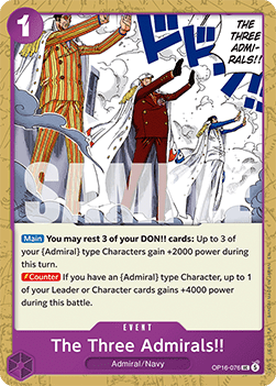 [OP16-076] One Piece Card Game: The Three Admirals!! Uncommon Single Card (The Time of Battle) - English One Piece Card Game single card