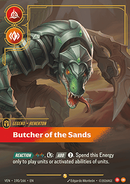 Riftbound Renekton, Butcher of the Sands VEN-190 single card