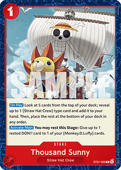 [ST31-005] One Piece Card Game: Thousand Sunny Super Rare Single Card (Starter Deck: Red Monkey.D.Luffy) - English One Piece Card Game single card