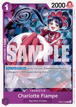 [ST34-EB03-032] One Piece Card Game: Charlotte Flampe Common Single Card (Starter Deck: Purple Charlotte Katakuri) - English One Piece Card Game single card