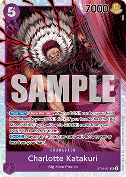 [ST34-001] One Piece Card Game: Charlotte Katakuri Super Rare Single Card (Starter Deck: Purple Charlotte Katakuri) - English One Piece Card Game single card