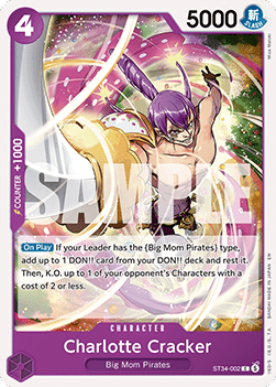 [ST34-002] One Piece Card Game: Charlotte Cracker Common Single Card (Starter Deck: Purple Charlotte Katakuri) - English One Piece Card Game single card