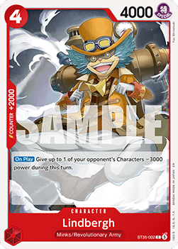[ST35-002] One Piece Card Game: Lindbergh Common Single Card (Starter Deck: Red/Black Sabo) - English One Piece Card Game single card