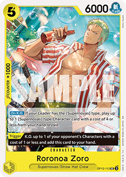 [ST36-OP12-113] One Piece Card Game: Roronoa Zoro Uncommon Single Card (Starter Deck: Yellow Eustass "Captain" Kid) - English One Piece Card Game single card