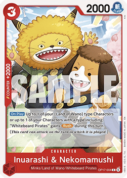 [OP17-004] One Piece Card Game: Inuarashi & Nekomamushi Common Single Card (The World’s Strongest Warriors) - English One Piece Card Game single card