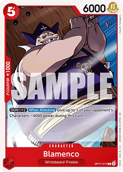 [OP17-011] One Piece Card Game: Blamenco Common Single Card (The World’s Strongest Warriors) - English One Piece Card Game single card