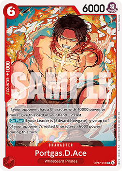 [OP17-013] One Piece Card Game: Portgas.D.Ace Uncommon Single Card (The World’s Strongest Warriors) - English One Piece Card Game single card