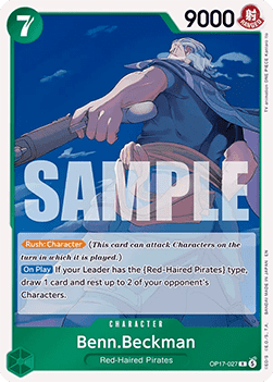 [OP17-027] One Piece Card Game: Benn.Beckman Rare Single Card (The World’s Strongest Warriors) - English One Piece Card Game single card