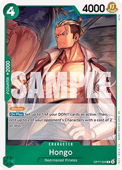 [OP17-029] One Piece Card Game: Hongo Rare Single Card (The World’s Strongest Warriors) - English One Piece Card Game single card