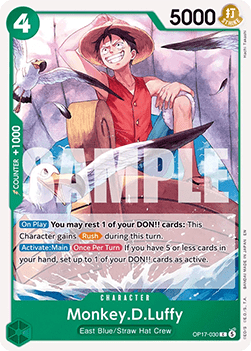 [OP17-030] One Piece Card Game: Monkey.D.Luffy Common Single Card (The World’s Strongest Warriors) - English One Piece Card Game single card