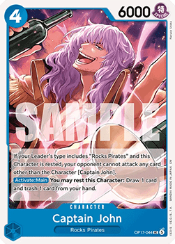 [OP17-044] One Piece Card Game: Captain John Uncommon Single Card (The World’s Strongest Warriors) - English One Piece Card Game single card