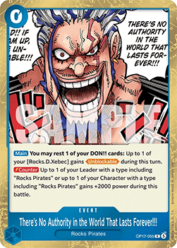 [OP17-055] One Piece Card Game: There's No Authority in the World That Lasts Forever!!! Rare Single Card (The World’s Strongest Warriors) - English One Piece Card Game single card