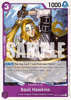 [OP17-073] One Piece Card Game: Basil Hawkins Uncommon Single Card (The World’s Strongest Warriors) - English One Piece Card Game single card