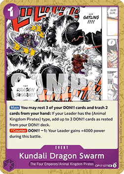 [OP17-077] One Piece Card Game: Kundali Dragon Swarm Uncommon Single Card (The World’s Strongest Warriors) - English One Piece Card Game single card