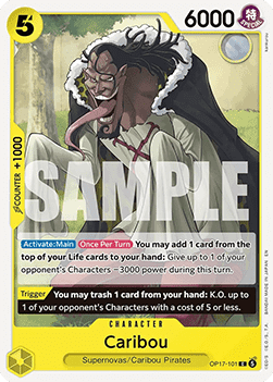 [OP17-101] One Piece Card Game: Caribou Common Single Card (The World’s Strongest Warriors) - English One Piece Card Game single card