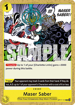 [OP17-117] One Piece Card Game: Maser Saber Common Single Card (The World’s Strongest Warriors) - English One Piece Card Game single card