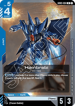 Gundam Card Game Hambrabi GD03-004 Rare single card – Steel Requiem