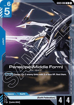 Gundam Card Game Penelope (Middle Form) GD03-006 Rare single card – Steel Requiem