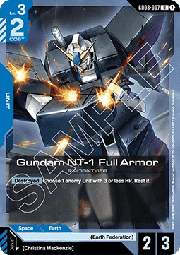 Gundam Card Game Gundam NT-1 Full Armor GD03-007 Uncommon single card – Steel Requiem