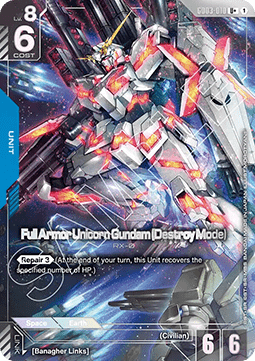 Gundam Card Game Full Armor Unicorn Gundam (Destroy Mode) GD03-010 Uncommon + single card – Steel Requiem